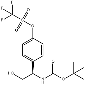 trifluoromethanesulfonic acid 4-((R)-1-tert-butoxycarbonylamino-2-hydroxyethyl)phenyl ester 구조식 이미지