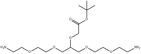 Acetic acid, 2-[2-[2-(2-aminoethoxy)ethoxy]-1-[[2-(2-aminoethoxy)ethoxy]methyl]ethoxy]-, 1,1-dimethylethyl ester 구조식 이미지