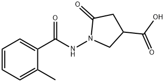 3-Pyrrolidinecarboxylic acid, 1-[(2-methylbenzoyl)amino]-5-oxo- Structure