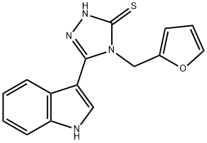 3H-1,2,4-Triazole-3-thione, 4-(2-furanylmethyl)-2,4-dihydro-5-(1H-indol-3-yl)- Structure