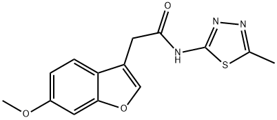 3-Benzofuranacetamide, 6-methoxy-N-(5-methyl-1,3,4-thiadiazol-2-yl)- 구조식 이미지