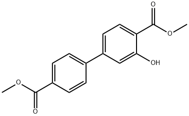 [1,1'-Biphenyl]-4,4'-dicarboxylic acid, 3-hydroxy-, 4,4'-dimethyl ester Structure