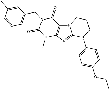 9-(4-ethoxyphenyl)-1-methyl-3-[(3-methylphenyl)methyl]-7,8-dihydro-6H-purino[7,8-a]pyrimidine-2,4-dione 구조식 이미지