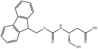 Butanoic acid, 3-[[(9H-fluoren-9-ylmethoxy)carbonyl]amino]-4-hydroxy-, (3R)- Structure