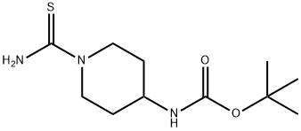 Carbamic acid, N-[1-(aminothioxomethyl)-4-piperidinyl]-, 1,1-dimethylethyl ester 구조식 이미지