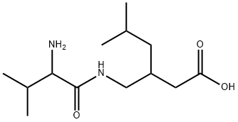 Hexanoic acid, 3-[[(2-amino-3-methyl-1-oxobutyl)amino]methyl]-5-methyl- Structure