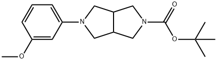 Pyrrolo[3,4-c]pyrrole-2(1H)-carboxylic acid, hexahydro-5-(3-methoxyphenyl)-, 1,1-dimethylethyl ester 구조식 이미지