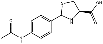 4-Thiazolidinecarboxylic acid, 2-[4-(acetylamino)phenyl]-, (4R)- Structure