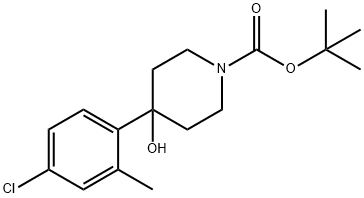 1-Piperidinecarboxylic acid, 4-(4-chloro-2-methylphenyl)-4-hydroxy-, 1,1-dimethylethyl ester Structure