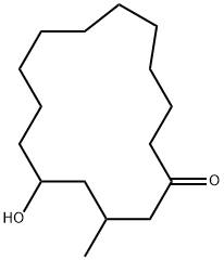 Cyclopentadecanone, 5-hydroxy-3-methyl- 구조식 이미지