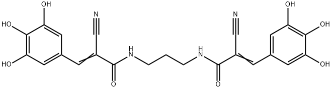 2-Propenamide, N,N'-1,3-propanediylbis[2-cyano-3-(3,4,5-trihydroxyphenyl)- Structure