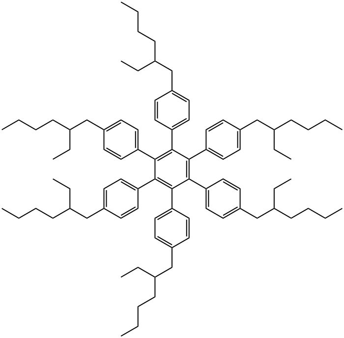 4,4''''-Bis(2-ethylhexyl)-3'',4'',5'',6''-tetrakis[4-(2-ethylhexyl)phenyl]-1,1'':2'',1''''-terphenyl Structure