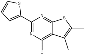 Thieno[2,3-d]pyrimidine, 4-chloro-5,6-dimethyl-2-(2-thienyl)- Structure