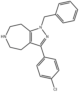 Pyrazolo[3,4-d]azepine, 3-(4-chlorophenyl)-1,4,5,6,7,8-hexahydro-1-(phenylmethyl)- Structure