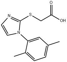 Acetic acid, 2-[[1-(2,5-dimethylphenyl)-1H-imidazol-2-yl]thio]- Structure