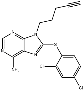 9H-Purin-6-amine, 8-[(2,4-dichlorophenyl)thio]-9-(4-pentyn-1-yl)- Structure