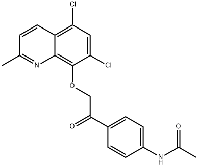 Acetamide, N-[4-[2-[(5,7-dichloro-2-methyl-8-quinolinyl)oxy]acetyl]phenyl]- Structure