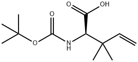 4-Pentenoic acid, 2-[[(1,1-dimethylethoxy)carbonyl]amino]-3,3-dimethyl-, (2R)- Structure