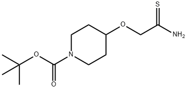 1-Piperidinecarboxylic acid, 4-(2-amino-2-thioxoethoxy)-, 1,1-dimethylethyl ester Structure