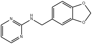 2-Pyrimidinamine, N-(1,3-benzodioxol-5-ylmethyl)- 구조식 이미지