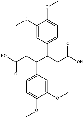 Hexanedioic acid, 3,4-bis(3,4-dimethoxyphenyl)- Structure