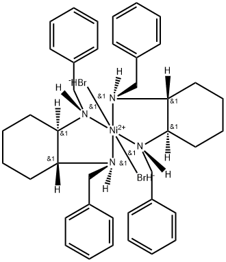 Nickel, bis[[N1(S),N2(S),1R,2R]-N1,N2-bis(phenylmethyl)-1,2-cyclohexanediamine-κN1,κN2]dibromo-, (OC-6-12)- Structure