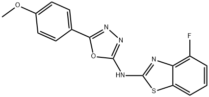 2-Benzothiazolamine, 4-fluoro-N-[5-(4-methoxyphenyl)-1,3,4-oxadiazol-2-yl]- 구조식 이미지