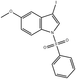 1H-Indole, 3-iodo-5-methoxy-1-(phenylsulfonyl)- 구조식 이미지