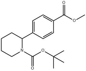 1-Piperidinecarboxylic acid, 2-[4-(methoxycarbonyl)phenyl]-, 1,1-dimethylethyl ester Structure