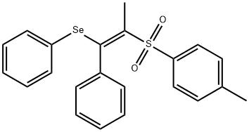 Benzene, 1-methyl-4-[[1-methyl-2-phenyl-2-(phenylseleno)ethenyl]sulfonyl]-, (E)- (9CI) Structure