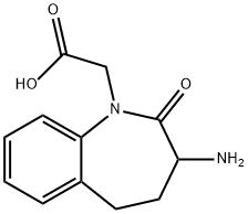 1H-1-Benzazepine-1-acetic acid, 3-amino-2,3,4,5-tetrahydro-2-oxo- Structure