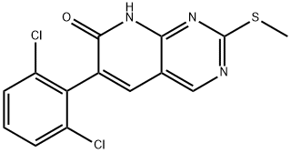 Pyrido[2,3-d]pyrimidin-7(8H)-one, 6-(2,6-dichlorophenyl)-2-(methylthio)- Structure