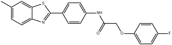 Acetamide, 2-(4-fluorophenoxy)-N-[4-(6-methyl-2-benzothiazolyl)phenyl]- Structure