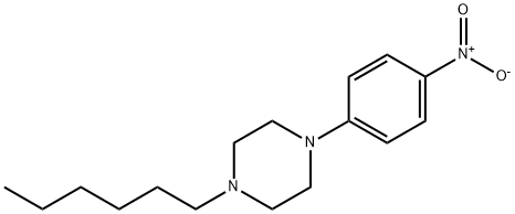 Piperazine, 1-hexyl-4-(4-nitrophenyl)- Structure