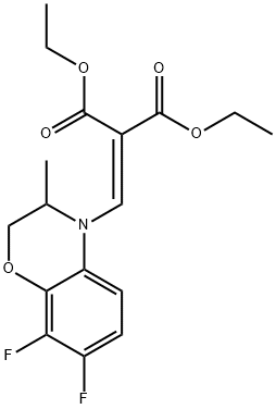 Diethyl[(2,3-dihydro-3-methyl-7,8-difluoro-4H-1,4-benzoxazin-4-yl)methylene propanedioate Structure