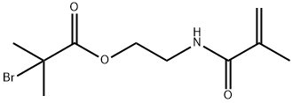 Propanoic acid, 2-bromo-2-methyl-, 2-[(2-methyl-1-oxo-2-propen-1-yl)amino]ethyl ester Structure