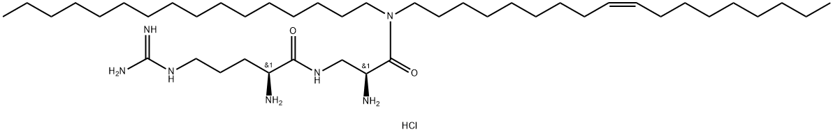 β-Alaninamide, L-arginyl-2-amino-N-hexadecyl-N-(9Z)-9-octadecen-1-yl-, hydrochloride (1:3), (2S)- Structure