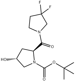 1-Pyrrolidinecarboxylic acid, 2-[(3,3-difluoro-1-pyrrolidinyl)carbonyl]-4-hydroxy-, 1,1-dimethylethyl ester, (2S,4R)- Structure