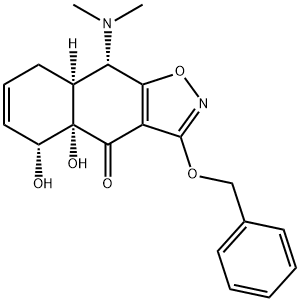 Naphth[2,3-d]isoxazol-4(4aH)-one, 9-(dimethylamino)-5,8,8a,9-tetrahydro-4a,5-dihydroxy-3-(phenylmethoxy)-, (4aS,5R,8aS,9S)- 구조식 이미지