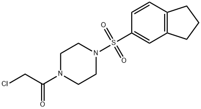 Ethanone, 2-chloro-1-[4-[(2,3-dihydro-1H-inden-5-yl)sulfonyl]-1-piperazinyl]- Structure