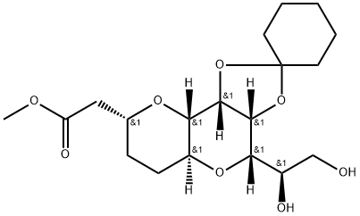 D-xylo-D-allo-Dodeconic acid, 3,7:6,10-dianhydro-8,9-O-cyclohexylidene-2,4,5-trideoxy-, methyl ester Structure