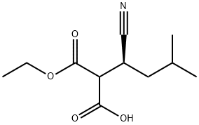 Propanedioic acid, 2-[(1S)-1-cyano-3-methylbutyl]-, 1-ethyl ester Structure