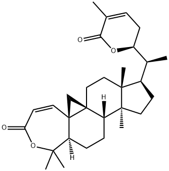 3H,6H-Cyclopenta[5,6]cyclopropa[1,8a]naphth[2,1-c]oxepin-3-one, 9-[(1S)-1-[(2S)-3,6-dihydro-5-methyl-6-oxo-2H-pyran-2-yl]ethyl]-1,7,8,8a,9,10,11,11a,11b,12,13,13a-dodecahydro-1,1,8a,11a-tetramethyl-, (5aS,6aS,8aR,9R,11aS,11bS,13aR)- Structure