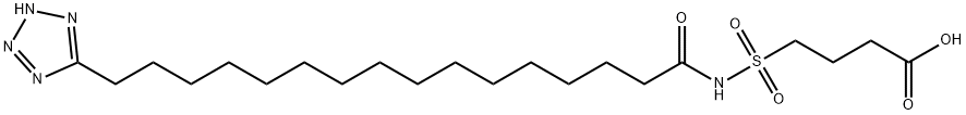 Butanoic acid, 4-[[[1-oxo-16-(2H-tetrazol-5-yl)hexadecyl]amino]sulfonyl]- 구조식 이미지