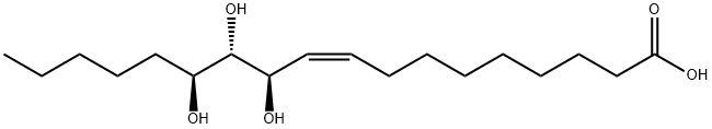 9-Octadecenoic acid, 11,12,13-trihydroxy-, (9Z,11R,12S,13S)- Structure