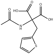 Propanedioic acid, 2-(acetylamino)-2-(2-thienylmethyl)- Structure