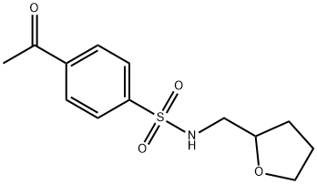 4-acetyl-N-(oxolan-2-ylmethyl)benzene-1-sulfonamide 구조식 이미지