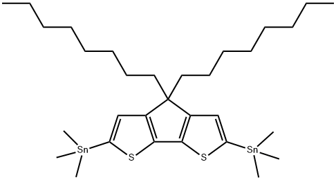 Stannane, 1,1'-(4,4-dioctyl-4H-cyclopenta[2,1-b:3,4-b']dithiophene-2,6-diyl)bis[1,1,1-trimethyl- 구조식 이미지