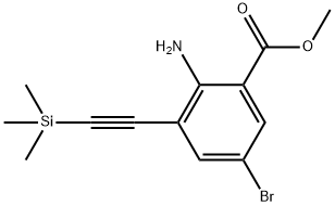 Benzoic acid, 2-amino-5-bromo-3-[2-(trimethylsilyl)ethynyl]-, methyl ester 구조식 이미지