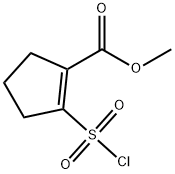 1-Cyclopentene-1-carboxylic acid, 2-(chlorosulfonyl)-, methyl ester Structure